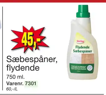 Sæbespåner, flydende