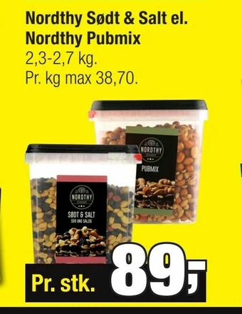 Calle Nordthy Sødt & Salt el. Nordthy Pubmix tilbud