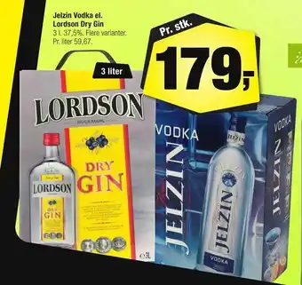 Calle Jelzin Vodka el. Lordson Dry Gin tilbud