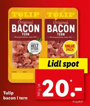 Let-Køb Tulip bacon i tern tilbud