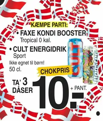 ABC Lavpris Faxe kondi booster • cult energidrik tilbud