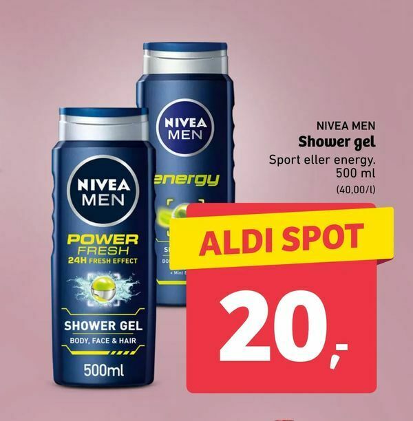 Shower gel tilbud hos ALDI