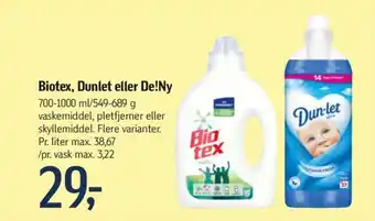 Føtex Biotex, Dunlet eller De!Ny tilbud