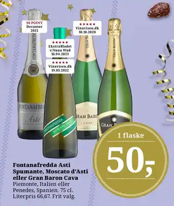 Dagli'Brugsen Fontanafredda asti spumante, moscato d'asti eller gran baron cava tilbud