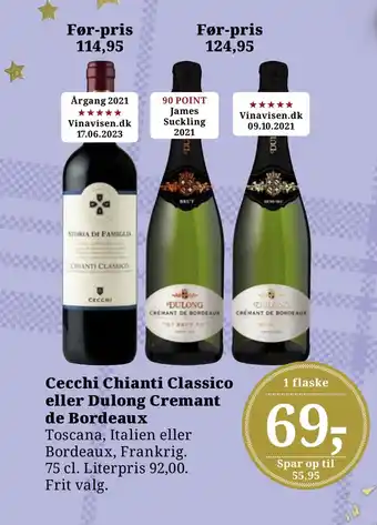 Cecchi chianti classico eller dulong cremant de bordeaux