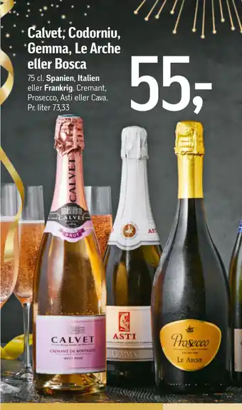 Føtex Calvet, codorniu, gemma, le arche eller bosca tilbud