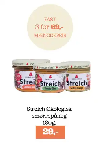 Helsemin Streich økologisk smørrepålæg tilbud
