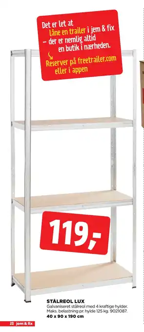 jem & fix Stålreol lux tilbud