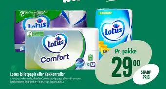 Min Købmand Lotus toiletpapir eller køkkenruller tilbud