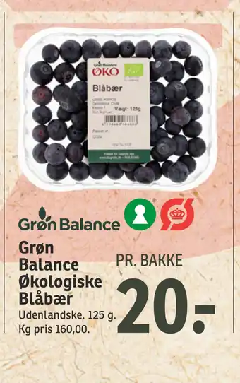 SPAR Grøn balance økologiske blåbær tilbud