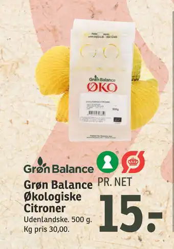 SPAR Grøn balance økologiske citroner tilbud