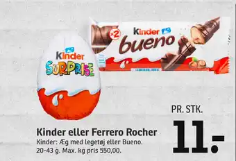 SPAR Kinder eller ferrero rocher tilbud