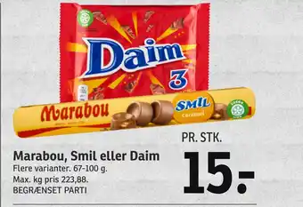 SPAR Marabou, smil eller daim tilbud