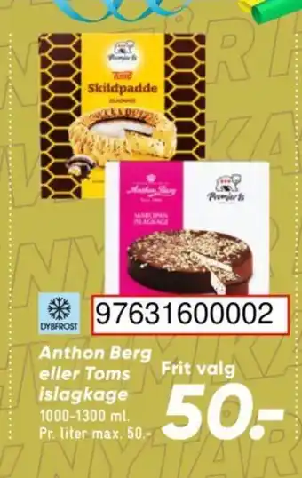 Bilka Anthon Berg eller Toms islagkage tilbud