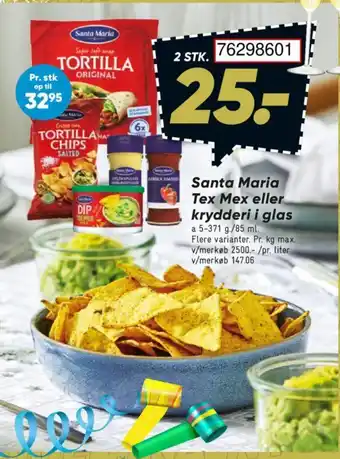 Bilka Santa Maria Tex Mex eller krydderi i glas tilbud