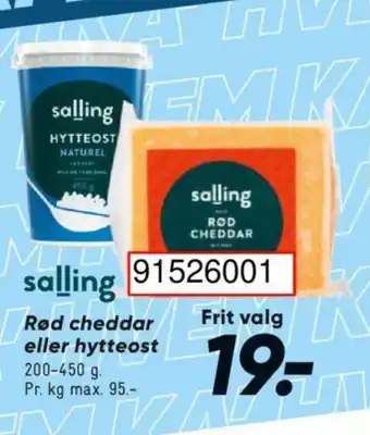 Bilka Rød cheddar eller hytteost tilbud
