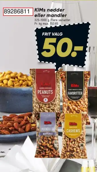 Bilka KiMs nødder eller mandler tilbud