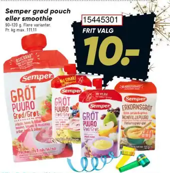Bilka Semper grød pouch eller smoothie tilbud
