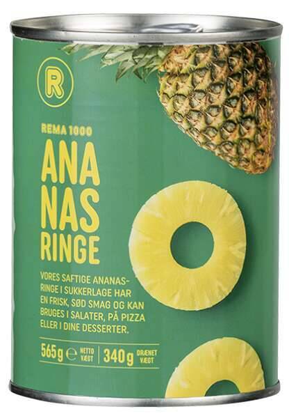 Ananasringe, 340 g tilbud hos Rema 1000