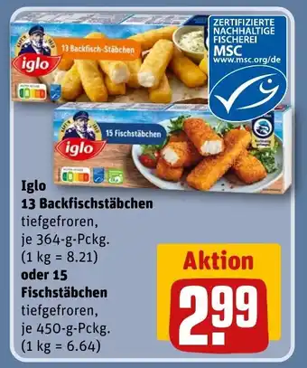 REWE Iglo 13 Backfischstäbchen tilbud