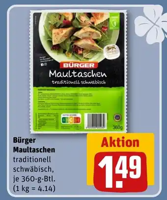 REWE DE Bürger Maultaschen tilbud