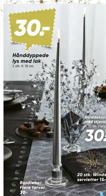 Bilka Hånddyppede lys med lak tilbud
