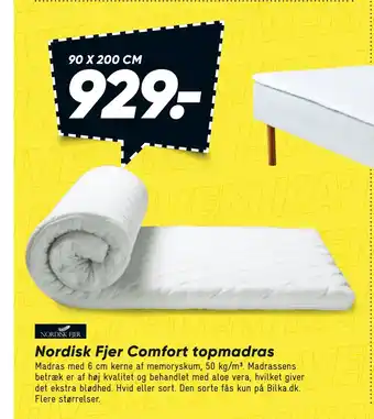 Bilka Nordisk fjer comfort topmadras tilbud