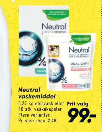 Bilka Neutral vaskemiddel tilbud