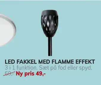 Daells Bolighus Led fakkel med flamme effekt tilbud