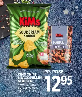 MENY Kims chips, snacks eller nødder tilbud