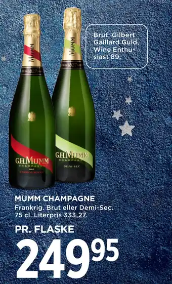 MENY Mumm champagne tilbud