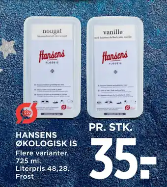 MENY Hansens økologisk is tilbud