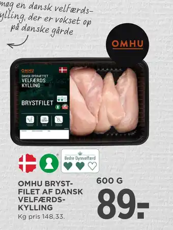 MENY Omhu bryst­filet af dansk velfærds­kylling tilbud