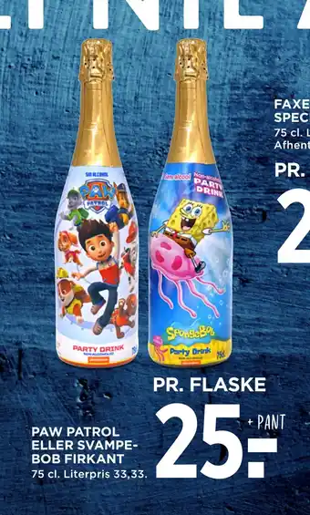 MENY Paw patrol eller svampebob firkant tilbud
