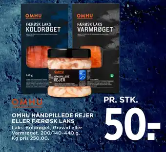 MENY Omhu håndpillede rejer eller færøsk laks tilbud