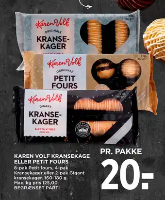 MENY Karen volf kransekage eller petit fours tilbud