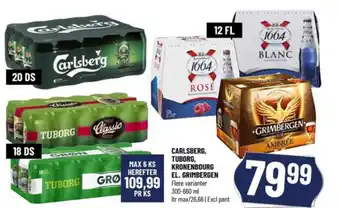 Løvbjerg CARLSBERG, TUBORG, KRONENBOURG EL. GRIMBERGEN tilbud