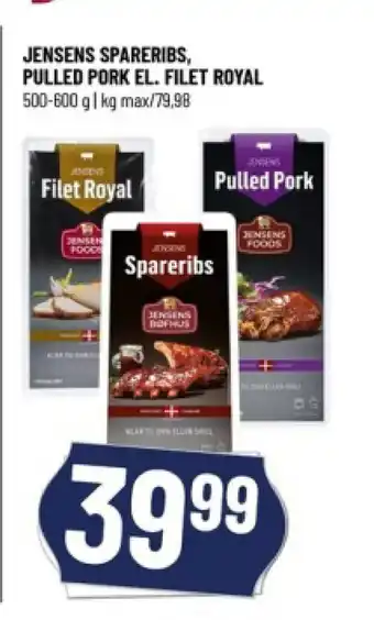 Løvbjerg JENSENS SPARERIBS, PULLED PORK EL. FILET ROYAL tilbud