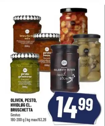 Løvbjerg OLIVEN, PESTO, HVIDLØG EL. BRUSCHETTA tilbud