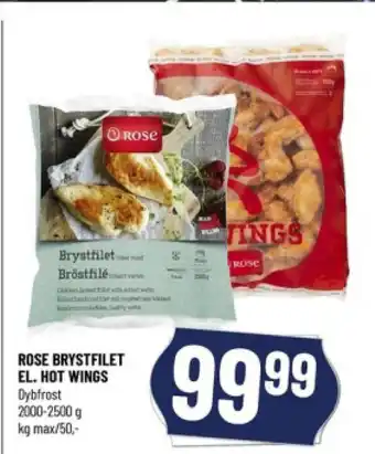 Løvbjerg ROSE BRYSTFILET EL. HOT WINGS tilbud