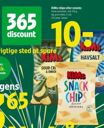 Coop 365 KiMs chips eller snacks tilbud