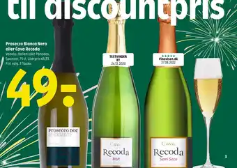 Coop 365 Prosecco Bianca Nera eller Cava Recoda tilbud