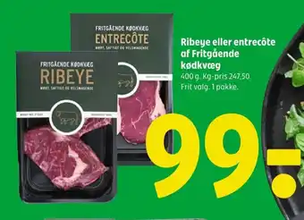 Coop 365 Ribeye eller entrecôte af Fritgående kødkvæg tilbud