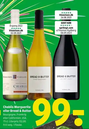 Coop 365 Chablis Marguerite eller Bread & Butter tilbud