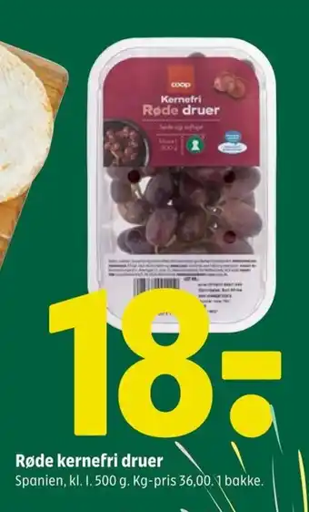 Coop 365 Røde kernefri druer tilbud