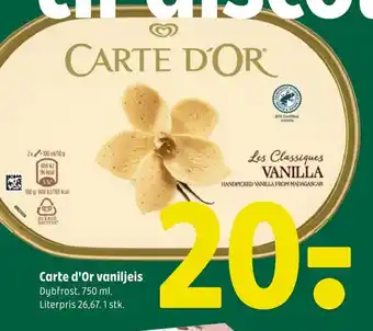 Coop 365 Carte d'Or vaniljeis tilbud
