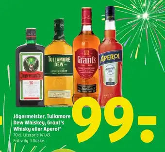 Coop 365 Jägermeister, Tullamore Dew Whiskey, Grant's Whisky eller Aperol* tilbud