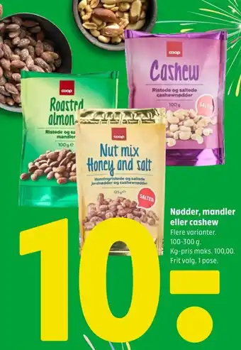 Coop 365 Nødder, mandler eller cashew tilbud