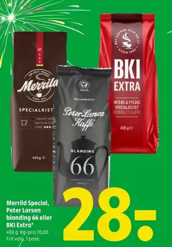 Coop 365 Merrild Special, Peter Larsen blanding 66 eller BKI Extra* tilbud