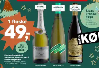 Kvickly Fontanafredda Asti Spumante, Moscato d'Asti eller Canaja Gold tilbud